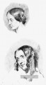 Studie für Jenny Le Guillou und Josephine de Forget romantische Eugene Delacroix